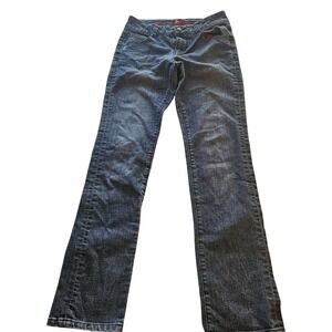 Sasson Jeans Womens Size 8 Blue Straight‎ Leg Hustle Red Pocket Denim Pants